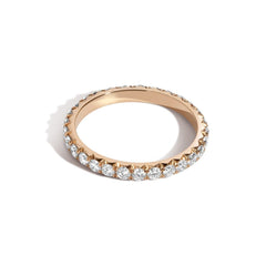 Shahla Karimi Jewelry 2.1mm French V-Set Eternity Band with White Diamonds 14/18K Yellow Gold