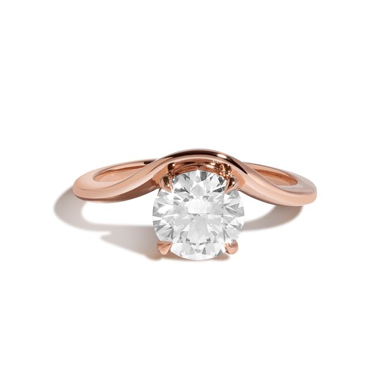 Shahla Karimi Brilliant Eye Ring in 14K Rose Gold and White Diamond