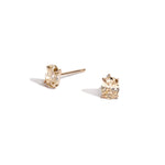 Shahla Karimi Champagne Oval Diamond Studs 14K Yellow Gold