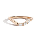 Shahla Karimi Jewelry Curved Asymmetrical Baguette Band in 14K/18K Yellow Gold and White Diamonds