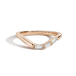 Shahla Karimi Asymmetrical Baguette Band in 14K/18K Yellow Gold and White Diamonds
