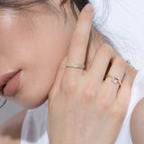 Shahla Karimi Jewelry Every Love Better Half Pave Band 14/18K Yellow Gold on Model