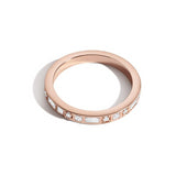 Shahla Karimi Jewelry Rotating Stone Demi Band in 14K/18K Rose Gold and White Diamonds
