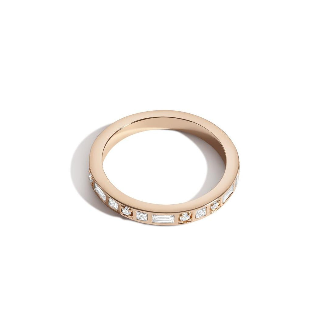 Shahla Karimi Jewelry Rotating Stone Demi Band in 14K/18K Yellow Gold and White Diamonds