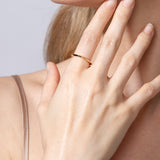 Shahla Karimi Jewelry Skinny Knife Edge Band 14/18K Yellow Gold on Model