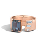 Shahla Karimi Jewelry Alexandrite Gap Band w/ Baguettes 14K Rose Gold