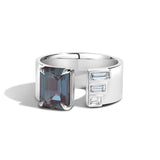 Shahla Karimi Jewelry Alexandrite Gap Band w/ Baguettes 14K White Gold or Platinum