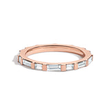 Shahla Karimi Jewelry Alternating Baguette Bar Set Band 14K Rose Gold