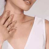 Baguette Bar Necklace  by Shahla Karimi on model on light background GIF