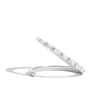 Shahla Karimi Jewelry Baguette Slant Ring 14K White Gold or Platinum