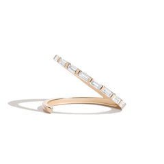 Shahla Karimi Jewelry Baguette Slant Ring 14/18K Yellow Gold