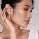 Shahla Karimi Jewelry Diamond Foundry Deco 2 Stone Pear Belt Studs 14K Yellow Gold on Model GIF