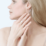 Shahla Karimi Jewelry Medium Pear Champagne Diamond Studs 6.2mm 14K Yellow Gold on Model GIF