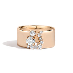 Shahla Karimi Jewelry Cluster Gap Ring 14/18K Yellow Gold