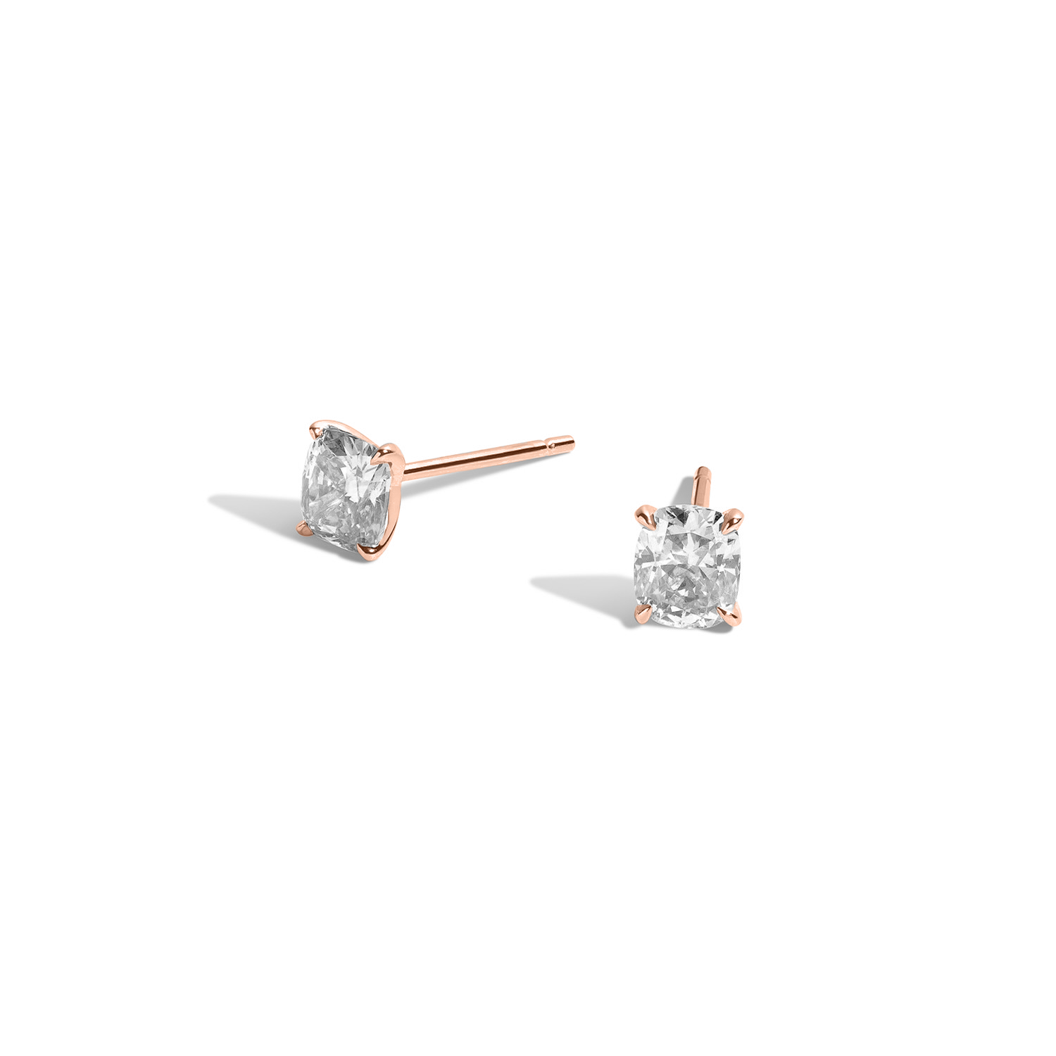 Shahla Karimi Oval Diamond Earrings in 14K Rose Gold