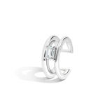 Shahla Karimi Diamond Double Band Ear Cuff 14K White Gold