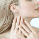 Shahla Karimi Jewelry Love Champagne & White Diamond Ring 14K Yellow/Rose/White Gold on Model GIF