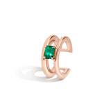 Shahla Karimi Emerald Double Band Ear Cuff 14K Rose Gold