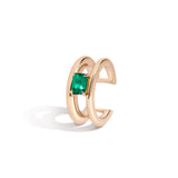 Shahla Karimi Emerald Double Band Ear Cuff 14K Yellow Gold