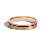 Shahla Karimi Jewelry Every Love 4mm Black Rhodium Groove Band 14K Rose Gold