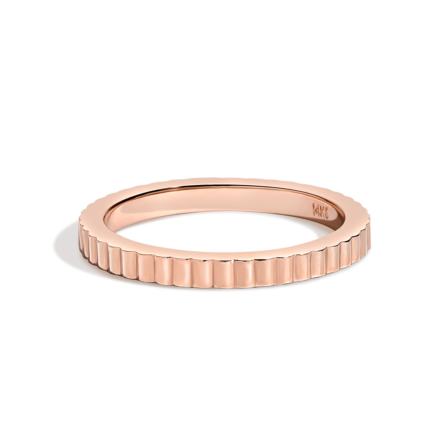 Shahla Karimi Jewelry 2.5mm Grooved Band 14K Rose Gold
