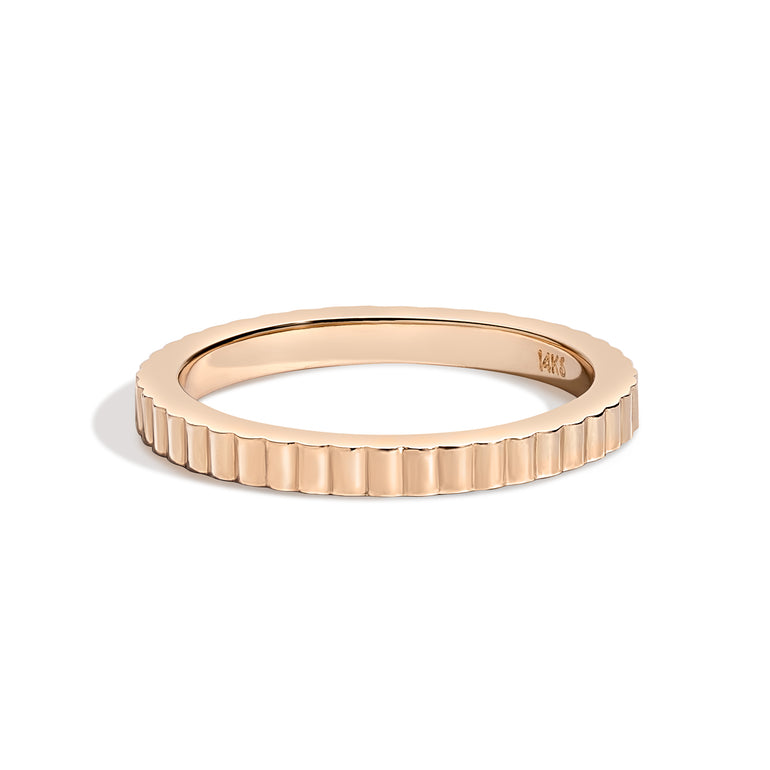 Shahla Karimi Jewelry 2.5mm Grooved Band 14K Yellow Gold