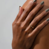 Shahla Karimi Jewelry Chain Link Ring No.1 14K Yellow Gold on Model