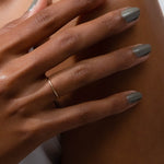 Shahla Karimi Jewelry Barely There Plain Band 14K Yellow Gold on Model