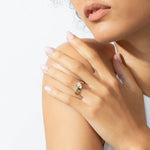 Shahla Karimi Jewelry Kite Offset Ring 14/18K Yellow Gold on Model