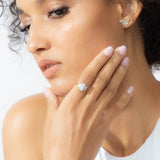 Shahla Karimi Jewelry 3-Stone Baguette Ring 14/18K Yellow Gold on Model