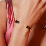 Shahla Karimi Ruby Emerald Cut Cuff w/ Pavé 14/18K Yellow Gold on Model