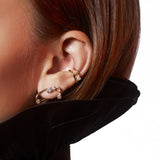 Shahla Karimi Diamond Double Band Ear Cuff 14K Yellow Gold on Model