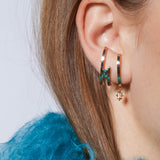 Shahla Karimi Citrine Zaha Ear Arc Dangles in 14K Yellow Gold on Model