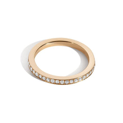 Shahla Karimi Jewelry 2mm Bright-Cut Eternity Band with White Diamonds 14/18K Yellow Gold
