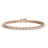 Shahla Karimi 2.5 Carat Bezel-Set Tennis Rose Gold Bracelet