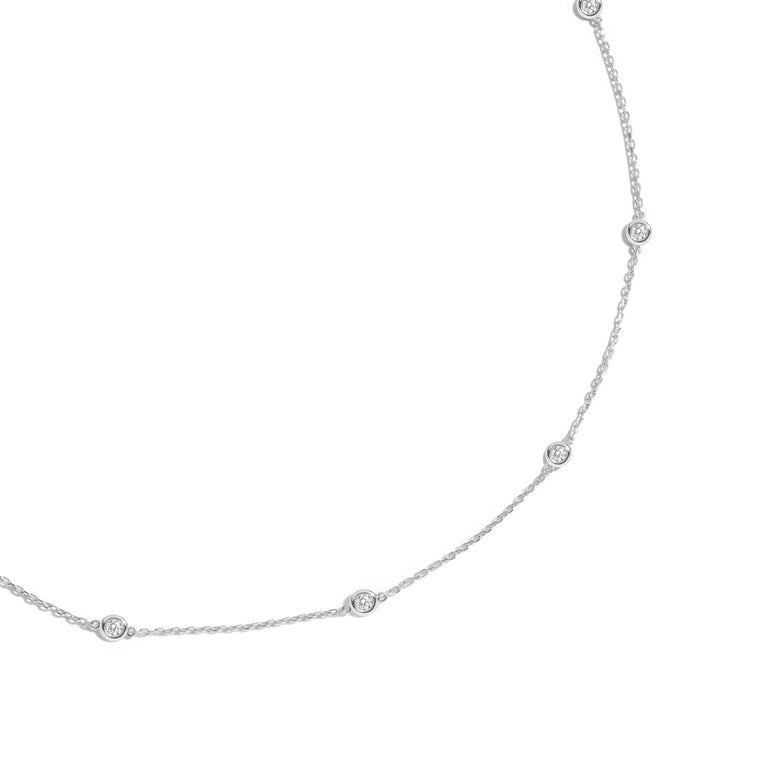 Shahla Karimi Chanel-Set Diamond Scatter Necklace White Gold