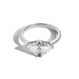 Shahla Karimi Jewelry Diamond Foundry Deco Double Triangle Ring 14K White Gold or Platinum