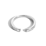 Shahla Karimi Jewelry Rotating Stone Open Band in 14K/18K White Gold/Platinum and White Diamonds