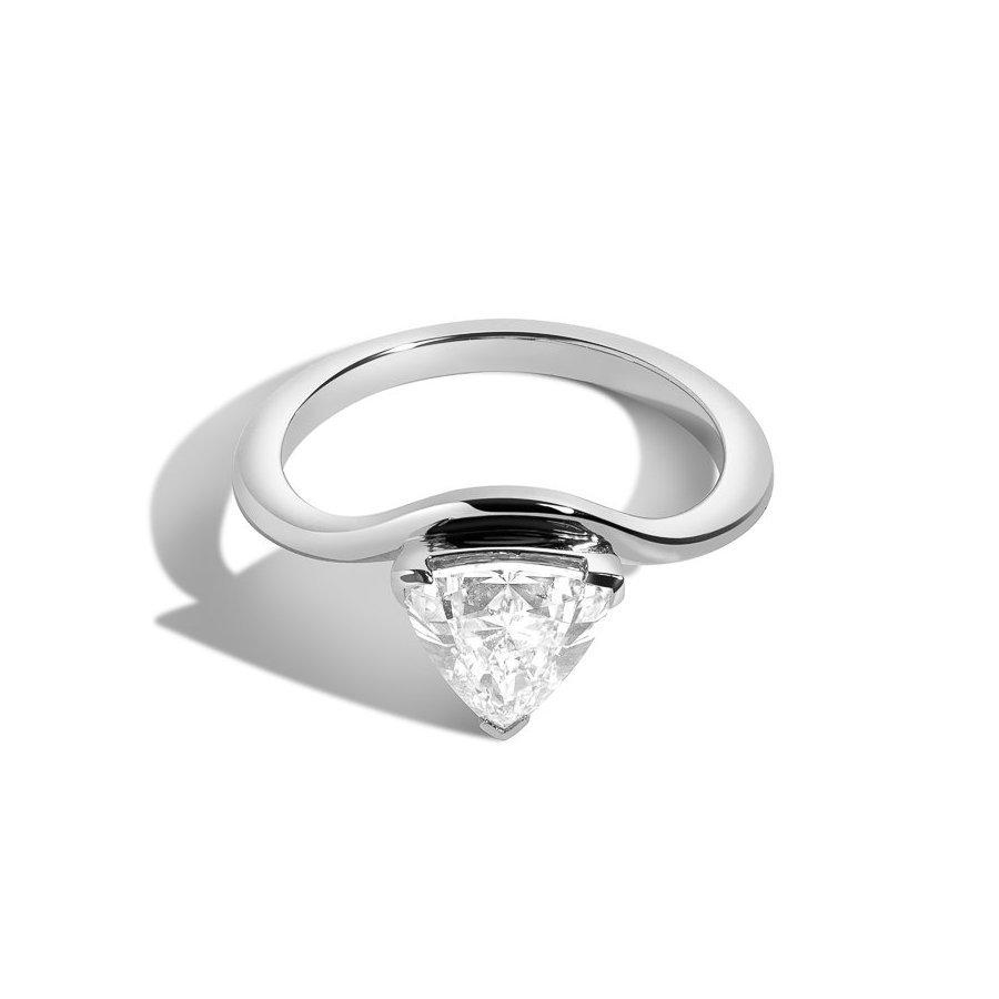 Shahla Karimi Jewelry Diamond Foundry Deco Triangle Eye Ring 14K White Gold or Platinum