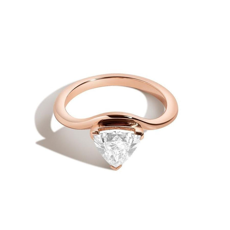 Shahla Karimi Jewelry Diamond Foundry Deco Triangle Eye Ring 14K Rose Gold