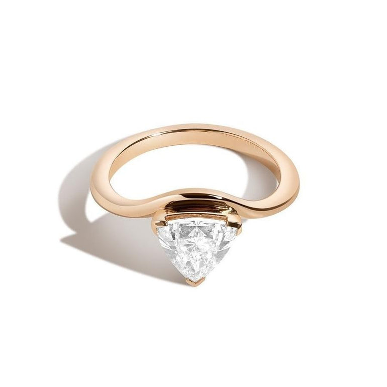 Shahla Karimi Jewelry Diamond Foundry Deco Triangle Eye Ring 14/18K Yellow Gold