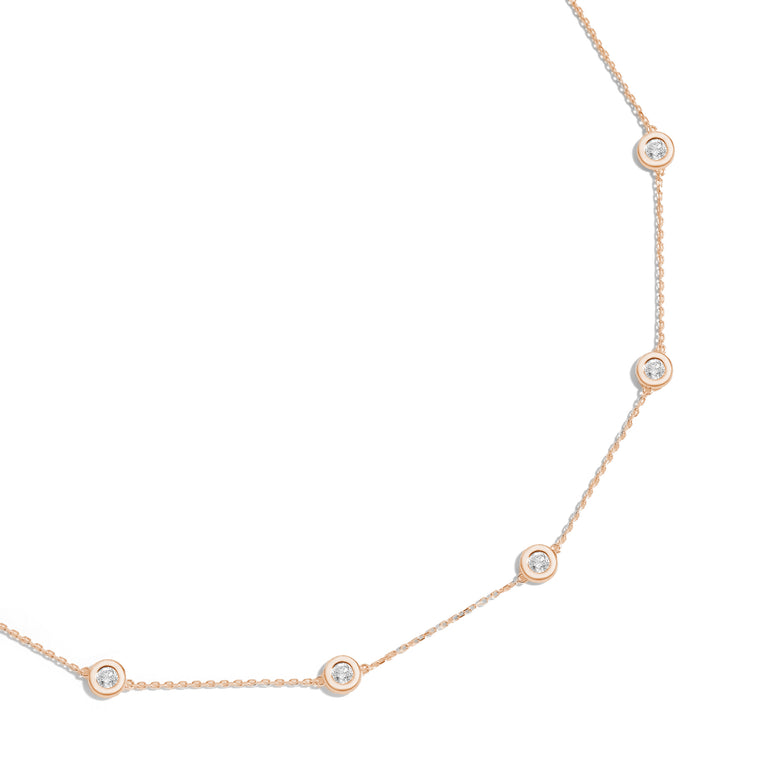 XL Channel-Set Diamond Scatter Necklace 14K White Gold