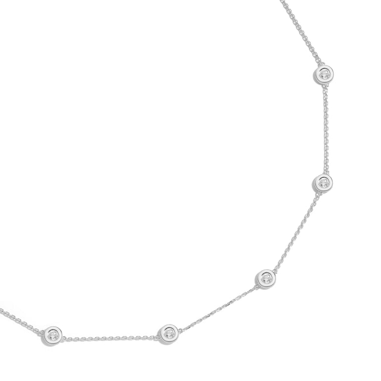 Shahla Karimi XL Chanel-Set Diamond Scatter White Gold Necklace 
