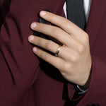 Shahla Karimi Jewelry Every Love Horizontal Better Half Band 14/18K Yellow Gold on Model