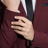 Shahla Karimi Jewelry Every Love Knife Edge Band 14/18K Yellow Gold on Model 