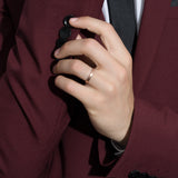 Shahla Karimi Jewelry Every Love Perfect 3mm Band 14/18K Yellow Gold Matte Finish on Model