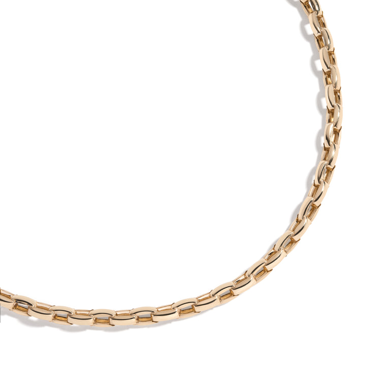 Shahla Karimi Solid Chunky Elongated Cable Chain Yellow Gold