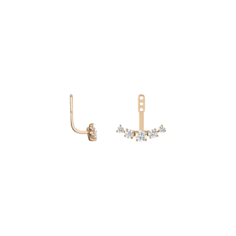 Shahla Karimi Zaha XL Diamond Arc Rose Gold Ear Jackets