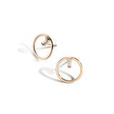 Shahla Karimi Jewelry Landmark Collection 14K Yellow Gold Chrysler Hoop Stud Earring with White Diamond Tapered Baguette
