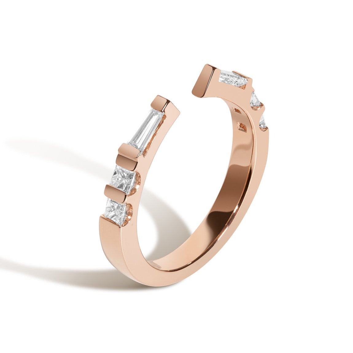 Shahla Karimi Jewelry Landmark Collection Chrysler Ring No. 2 14K Rose Gold with White Diamonds